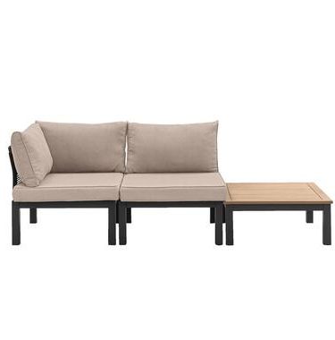 Le Sud modulaire loungeset Ardeche - taupe - Incl. kussens - 3-delig - Leen Bakker
