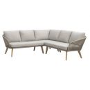 Loungebank Nant hoekset - wicker - 67x215x215 cm - incl. kussens - Leen Bakker