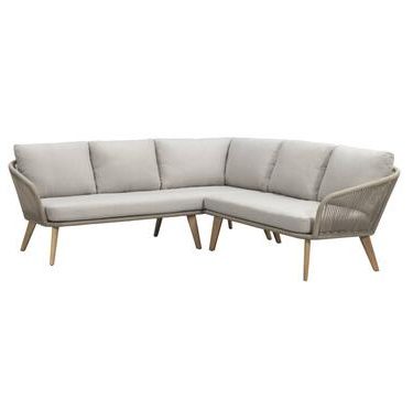 Loungebank Nant hoekset - wicker - 67x215x215 cm - incl. kussens - Leen Bakker