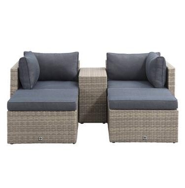 Loungeset Malaga compact - grijs - 5-delig - Leen Bakker