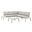 Loungeset Aveyron - aluminium - zand - 81x240x240 cm - Leen Bakker