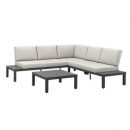 Loungeset Aveyron - aluminium - antraciet - 81x240x240 cm - Leen Bakker