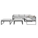 Loungeset Prades met kussens - antraciet - 5-delig - Leen Bakker