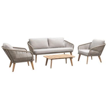 Loungeset Nant - wicker - 4-delig - incl. kussens - Leen Bakker