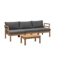 Loungeset Orleàns Brest - grijs/FSC-hout - 4-delig - Leen Bakker