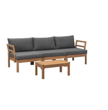 Loungeset Orleàns Brest - grijs/FSC-hout - 4-delig - Leen Bakker