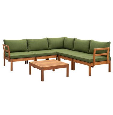 Le Sud modulaire loungeset Orleans V2 - groen - 6-delig - Leen Bakker