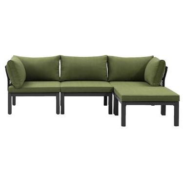 Le Sud modulaire loungeset Ardeche - groen - 4-delig - Leen Bakker