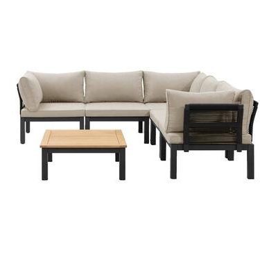 Le Sud modulaire loungeset Ardeche V1 - zand - 6-delig - Leen Bakker