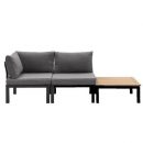 Le Sud modulaire loungeset Ardeche - grijs - Incl. kussens - 3-delig - Leen Bakker