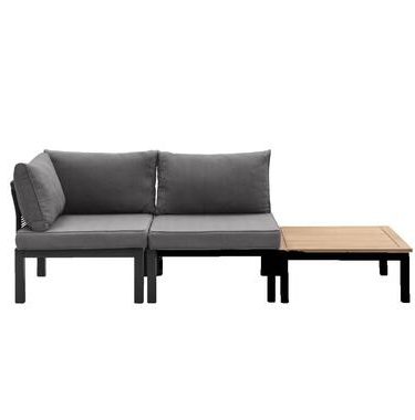 Le Sud modulaire loungeset Ardeche - grijs - Incl. kussens - 3-delig - Leen Bakker