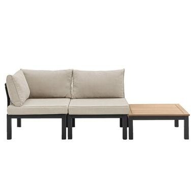 Le Sud modulaire loungeset Ardeche - zand - Incl. kussens - 3-delig - Leen Bakker