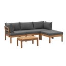 Loungeset Orleàns Brest - grijs/FSC-hout - 5-delig - Leen Bakker