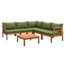 Loungeset Orleans V2 - groen - 6-delig - Leen Bakker