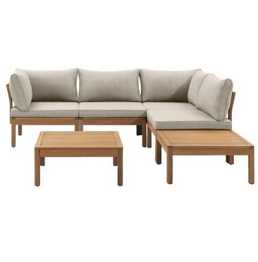 Loungeset Orleans V1 - zand - 6-delig - Leen Bakker