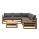 Loungeset Clermont Brest - donkergrijze kussens - 6-delig - Leen Bakker