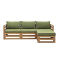 Loungeset Clermont Brest - donkergroene kussens - 4-delig - Leen Bakker